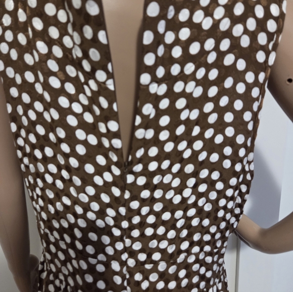J.Crew Brown And White Polka Dots Peplum Top - Picture 5 of 9